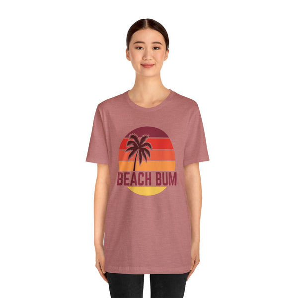Beach Bum T-Shirt - Retro Palm Tree Unisex Beach Bum Shirt