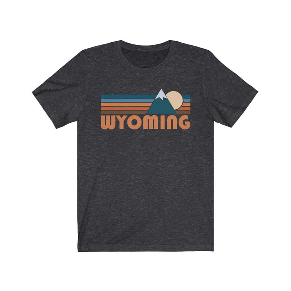 Wyoming T-Shirt - Retro Mountain Adult Unisex Wyoming T Shirt