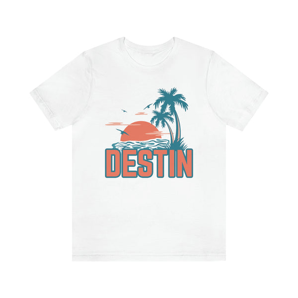 Destin, Florida T-Shirt - Retro Palm Tree & Beach Unisex Destin Shirt