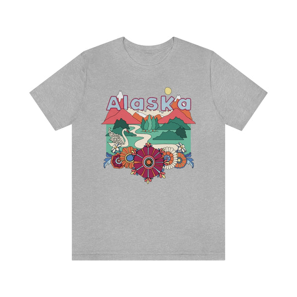Alaska T-Shirt - Retro Mountain / Hippie Style Alaska Shirt
