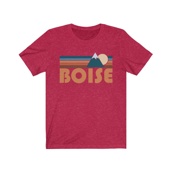 Boise, Idaho T-Shirt - Retro Mountain Adult Unisex Boise T Shirt