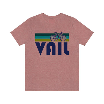 Buy heather-mauve Vail T-Shirt - Retro Mountain Bike Adult Unisex Vail, Colorado T Shirt