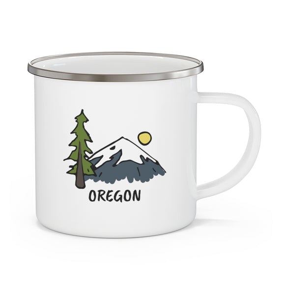 Oregon Camp Mug - Retro Enamel Camping Oregon Mug