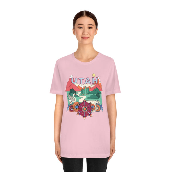Utah T-Shirt - Retro Mountain / Hippie Style Utah Shirt