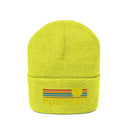 Portland, Oregon Beanie - Adult Embroidered Retro Sunset Portland Knit Hat-14