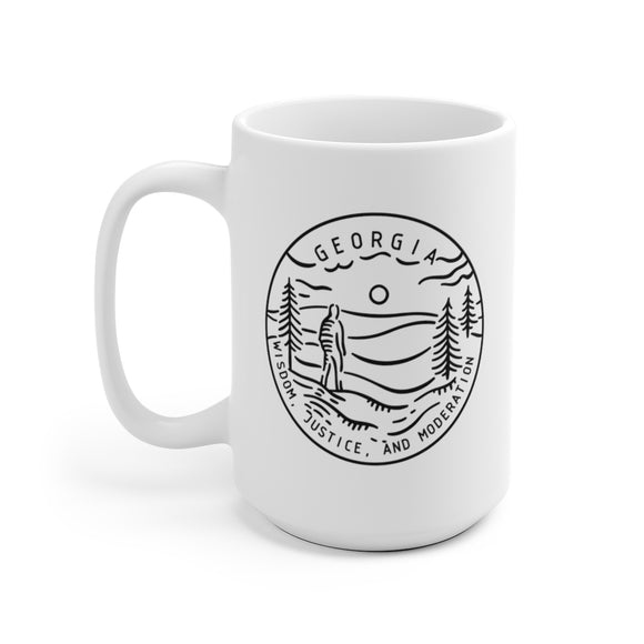 Georgia Mug - State Design White Ceramic Georgia Mug (11oz & 15oz)