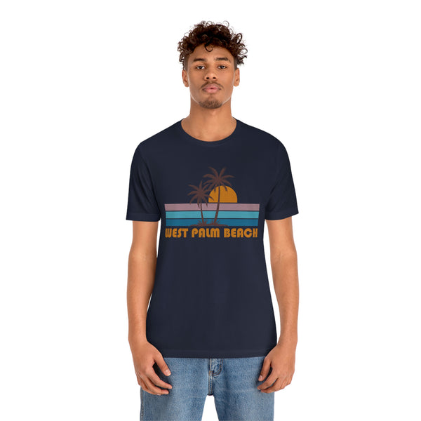 West Palm Beach, Florida T-Shirt - Retro Palm Tree Unisex West Palm Beach Shirt