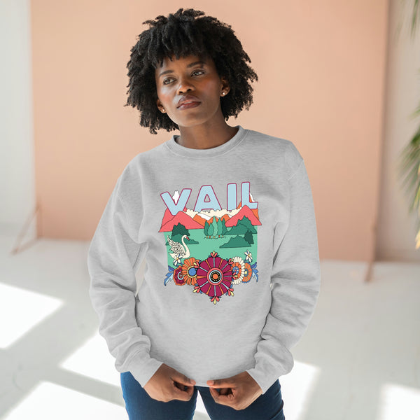 Premium Vail, Colorado Crewneck Sweatshirt - Retro Unisex Sweatshirt