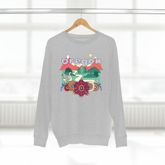 Premium Oregon Sweatshirt - Unisex Boho Premium Crewneck Oregon Sweatshirt