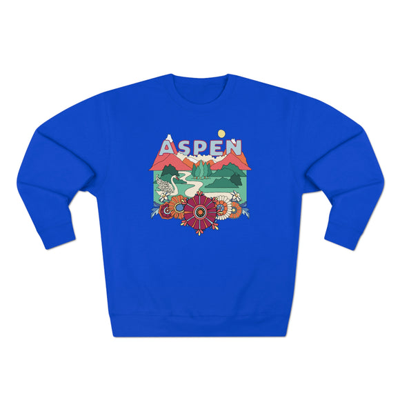 Premium Aspen, Colorado Crewneck Sweatshirt - Retro Unisex Sweatshirt