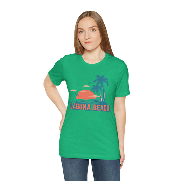 Laguna Beach, California T-Shirt - Retro Palm Tree & Beach Unisex Laguna Beach Shirt