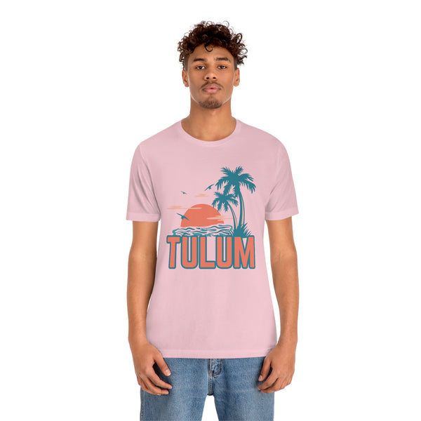 Tulum, Mexico T-Shirt - Retro Palm Tree & Beach Unisex Tulum Shirt