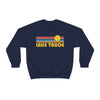 Lake Tahoe, California Sweatshirt - Retro Sunrise Unisex