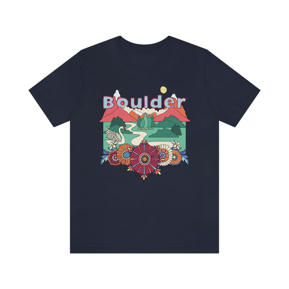 Boulder Shirt, Colorado Retro T-Shirt, Hippie Style Colorado tee, Boulder Mountain Shirt