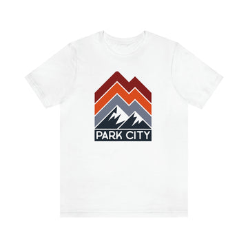 Buy white Park City, Utah T-Shirt - Retro Mountain Unisex Park City Shirt - Chevron Peaks