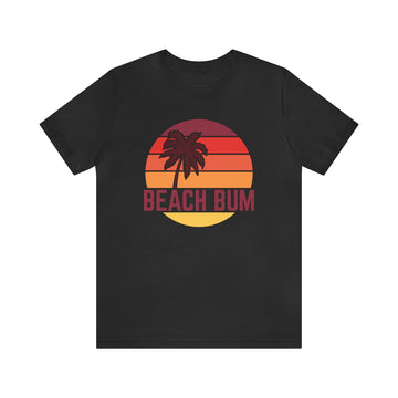 Buy black Beach Bum T-Shirt - Retro Palm Tree Unisex Beach Bum Shirt