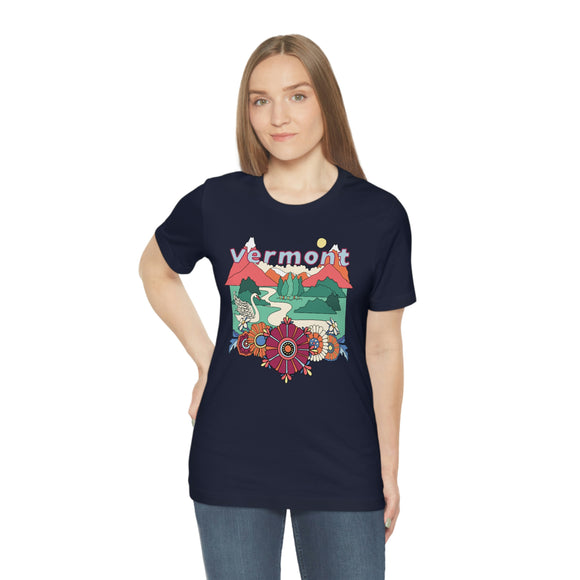 Vermont Shirt, Vermont Retro T-Shirt, Hippie Style Vermont tee, Vermont Mountain Shirt