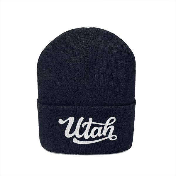 Utah Beanie - Adult Hand Lettered Embroidered Utah Knit Hat