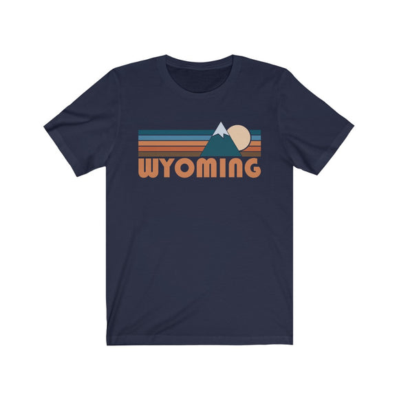 Wyoming T-Shirt - Retro Mountain Adult Unisex Wyoming T Shirt
