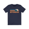 Wyoming T-Shirt - Retro Mountain Adult Unisex Wyoming T Shirt