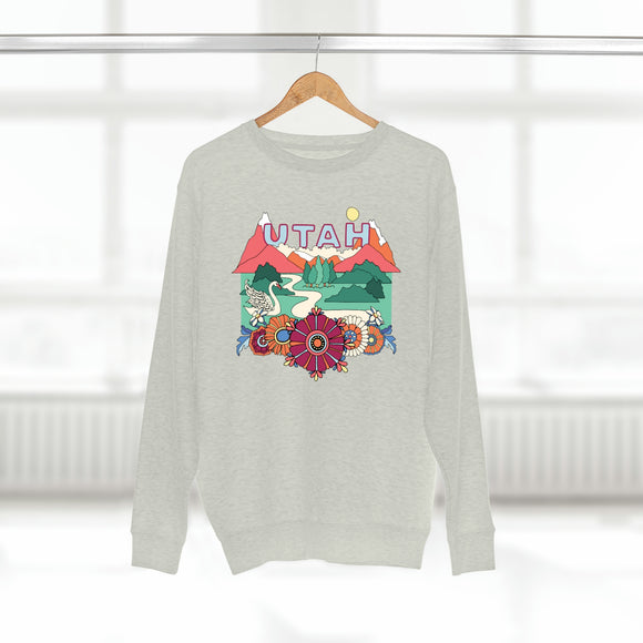 Premium Utah Crewneck Sweatshirt - Retro Unisex Sweatshirt