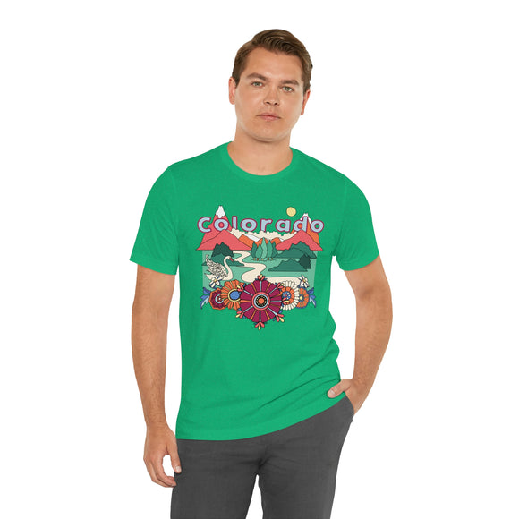 Colorado Shirt, Colorado Retro T-Shirt, Hippie Style Colorado tee, Colorado Mountain Shirt