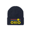Ohio Beanie - Adult Embroidered Retro Sunset Ohio Knit Hat