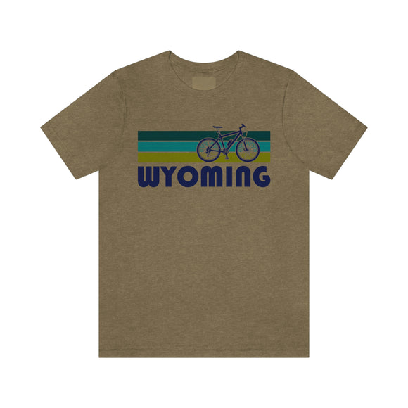Wyoming T-Shirt - Retro Mountain Bike Adult Unisex Wyoming T Shirt