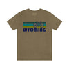 Wyoming T-Shirt - Retro Mountain Bike Adult Unisex Wyoming T Shirt