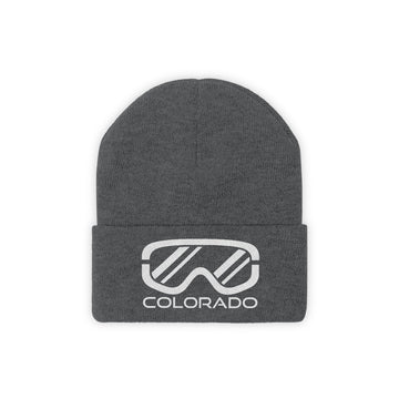Buy graphite-heather Colorado Knit Beanie - Adult Embroidered Ski Goggles Colorado Knit Hat