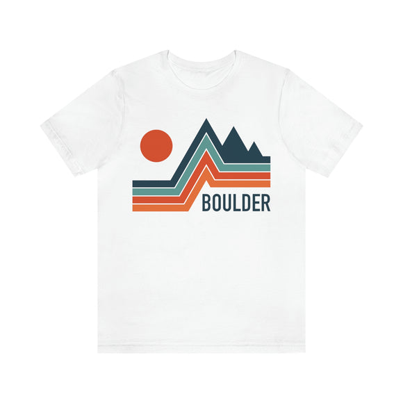 Boulder, Colorado T-Shirt - Retro Mountain Unisex Boulder Shirt