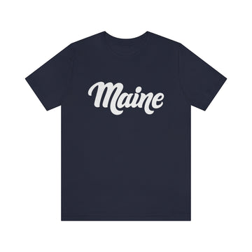 Buy navy Maine T-Shirt - Hand Lettered Unisex Maine Shirt
