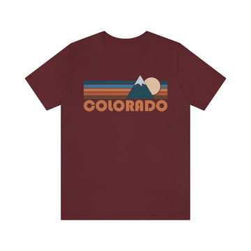 Buy maroon Colorado T-Shirt - Retro Mountain Unisex Colorado Shirt
