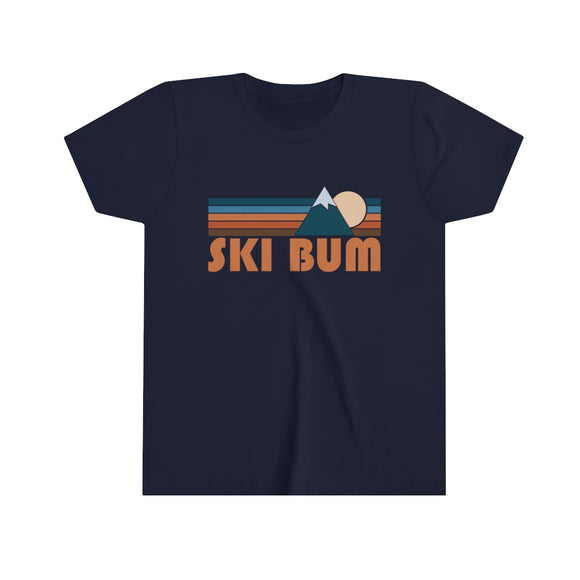 Ski Bum Youth T-Shirt - Retro Mountain Ski Bum Kid's TShirt