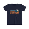 Ski Bum Youth T-Shirt - Retro Mountain Ski Bum Kid's TShirt