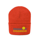 Colorado Beanie - Adult Embroidered Retro Sunset Colorado Knit Hat-6