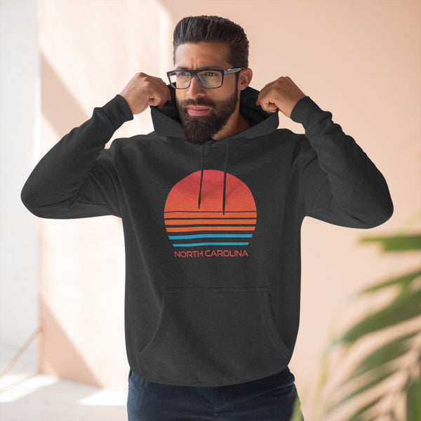 Premium North Carolina Hoodie - Retro 80s Unisex Sweatshirt