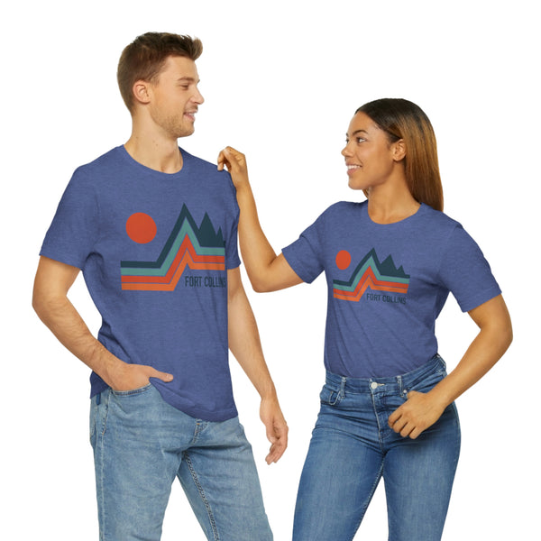 Fort Collins, Colorado T-Shirt - Retro Mountain Unisex Fort Collins Shirt