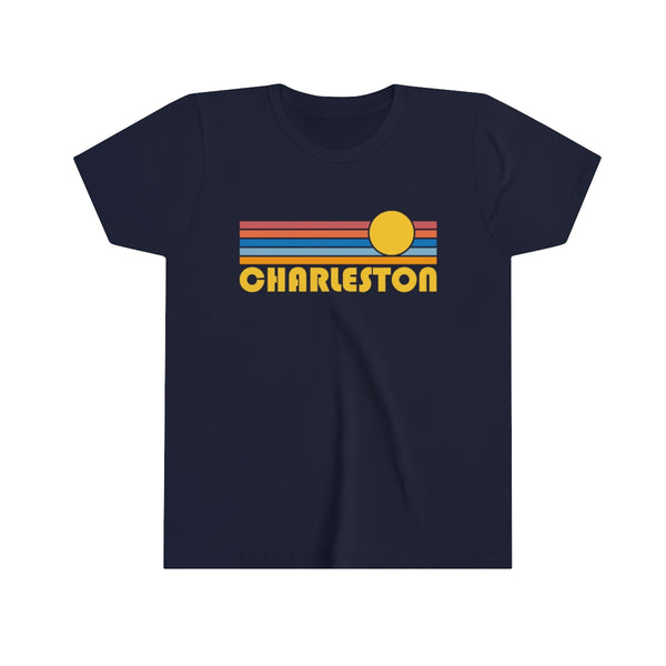 Charleston Youth T-Shirt - Retro Sun South Carolina Kid's TShirt