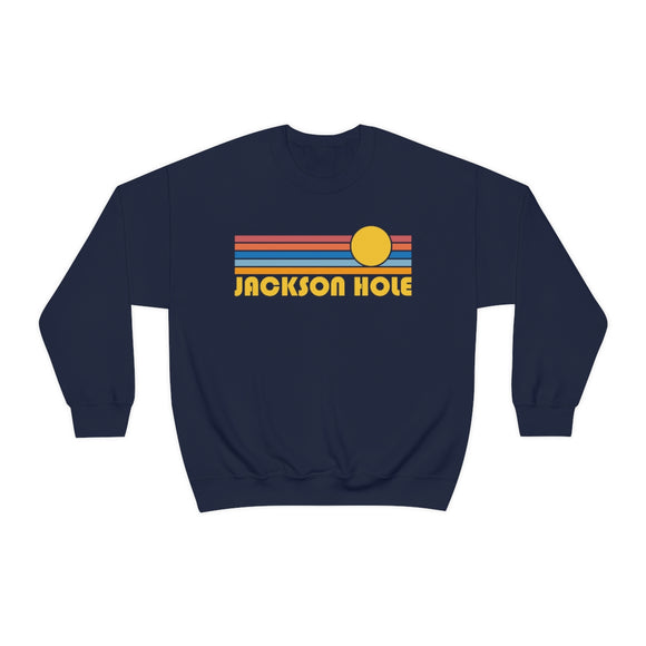 Jackson Hole, Wyoming Sweatshirt - Retro Sunrise Unisex