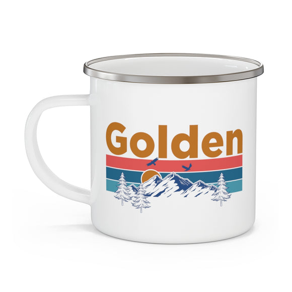 Golden, Colorado Camp Mug - Mountain Sunset Enamel Campfire Golden Mug