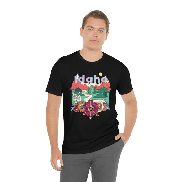 Idaho Shirt, Idaho Retro T-Shirt, Hippie Style Idaho tee, Idaho Mountain Shirt