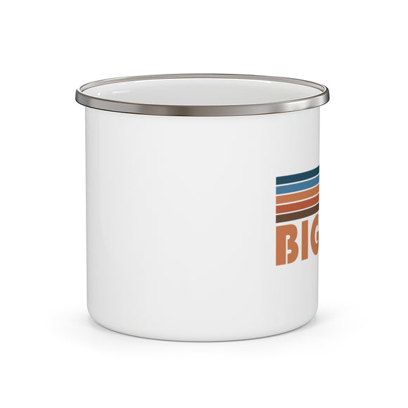 Big Sky, California Camp Mug - Retro Mountain Enamel Campfire Big Sky Mug