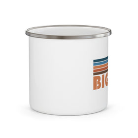 Big Sky, California Camp Mug - Retro Mountain Enamel Campfire Big Sky Mug