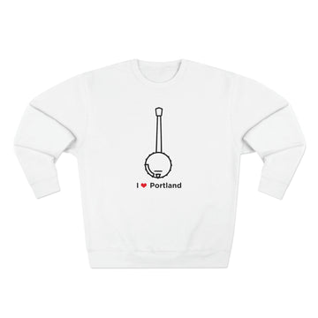 Buy white Premium Portland, Oregon Crewneck Sweatshirt - Retro Unisex Sweatshirt