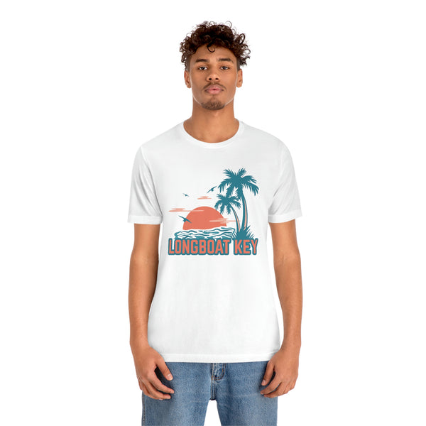 Longboat Key, Florida T-Shirt - Retro Palm Tree & Beach Unisex Longboat Key Shirt