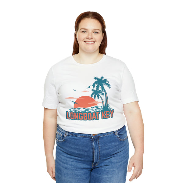 Longboat Key, Florida T-Shirt - Retro Palm Tree & Beach Unisex Longboat Key Shirt
