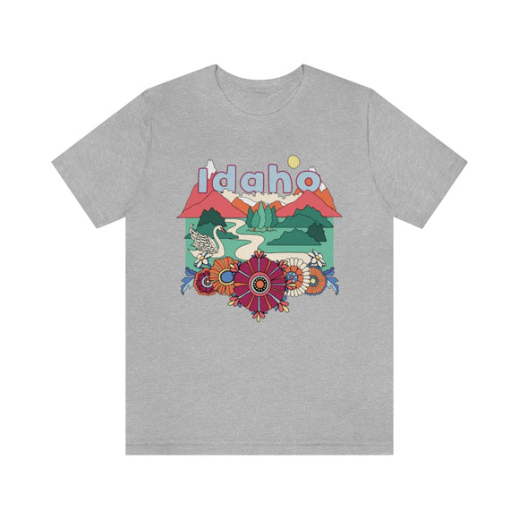Idaho T-Shirt - Retro Mountain / Hippie Style Idaho Shirt