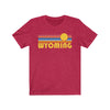 Wyoming T-Shirt - Retro Sunrise Adult Unisex Wyoming T Shirt
