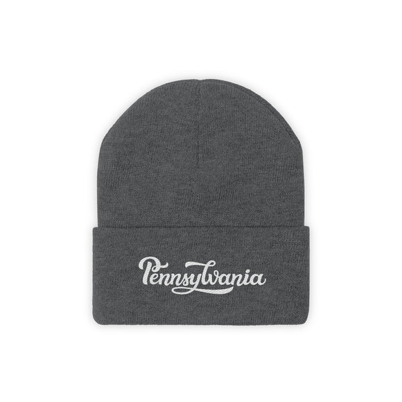 Pennsylvania Beanie - Adult Hand Lettered Embroidered Pennsylvania Knit Hat